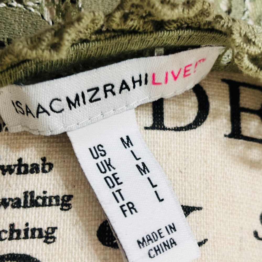 Isaac Mizrahi Olive Lace Cardigan - Picture 2 of 2